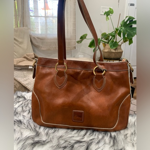 Dooney & Bourke Handbags - Dooney and Bourke Natural Florentine Leather Shopper Bag